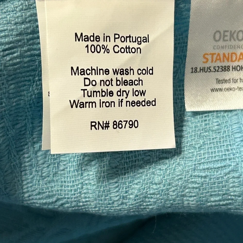 The Company Store Putnam Cotton Matelassé Shams Standard- Lagoon Blue